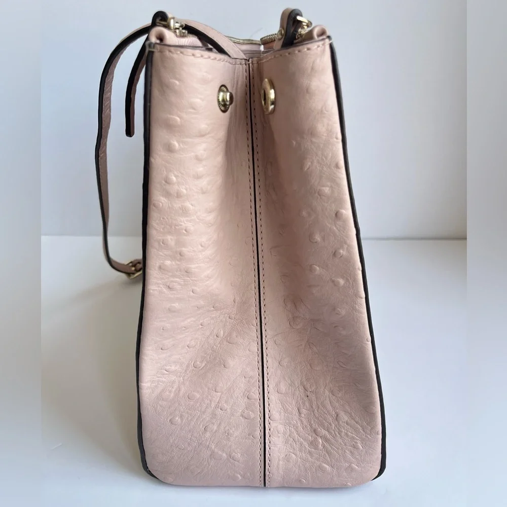 Kate Spade Bristol Drive Ostrich Loden pink crossbody tote